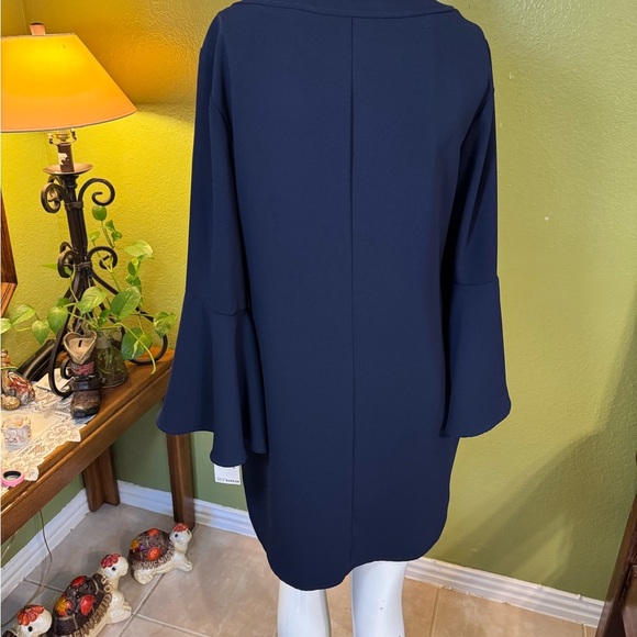 Trina Turk Deep Blue Lace-Up Long Sleeve Dress - Picture 4 of 10